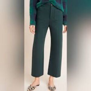 Anthropologie Courtney stretch wide leg patch pocket pants.